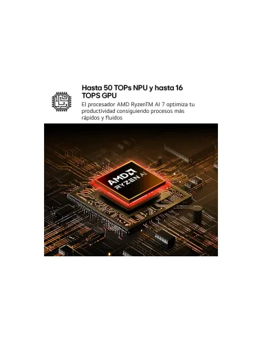 LG Gram 15Z80T-G.AU88B ordenador portatil AMD Ryzen AI 7 350 Portátil 39,6 cm (15.6") Full HD 32 GB LPDDR5x-SDRAM 1 TB SSD