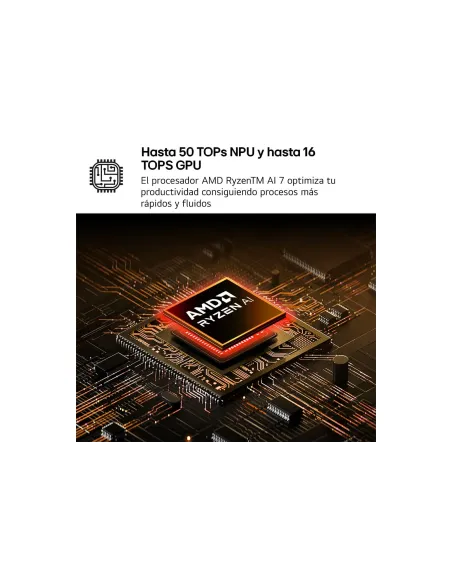 LG Gram 15Z80T-G.AU88B ordenador portatil AMD Ryzen AI 7 350 Portátil 39,6 cm (15.6") Full HD 32 GB LPDDR5x-SDRAM 1 TB SSD