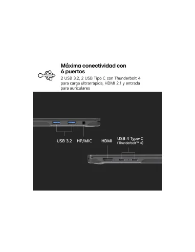 LG Gram 15Z80T-G.AU88B ordenador portatil AMD Ryzen AI 7 350 Portátil 39,6 cm (15.6") Full HD 32 GB LPDDR5x-SDRAM 1 TB SSD