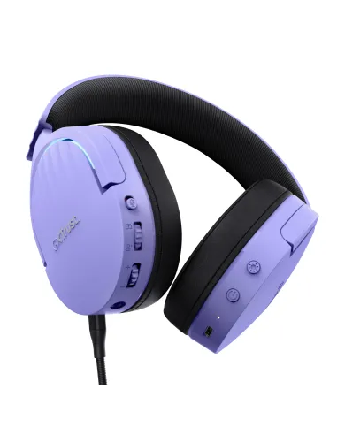 Trust GXT 491P FAYZO Auriculares Inalámbrico y alámbrico Diadema Juego USB tipo A Bluetooth Negro, Púrpura