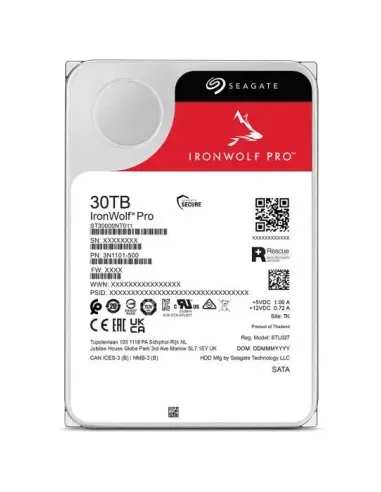 Seagate IronWolf Pro ST30000NT011 disco duro interno 30 TB 7200 RPM 512 MB 3.5" Serial ATA III