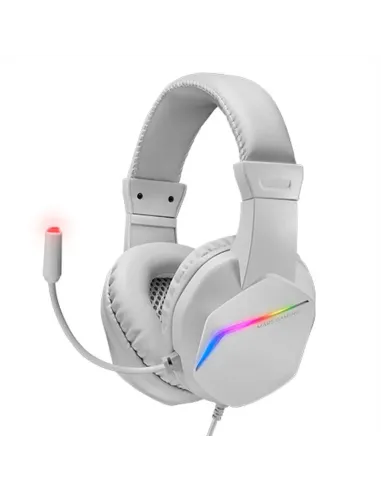 Mars Gaming MH122 Blanco, Cascos Gaming FRGB Over Ear con Micrófono, Sonido HiFi, Cancelación de Sonido, Ultraligeros, PS4 PS5 X