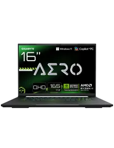 GIGABYTE AERO X16 Portátil Gaming- Copilot+ PC, 16" WQXGA 165Hz, AMD Ryzen AI 9 HX 370, NVIDIA RTX 5070 GPU, 32GB DDR5 5200MHz,