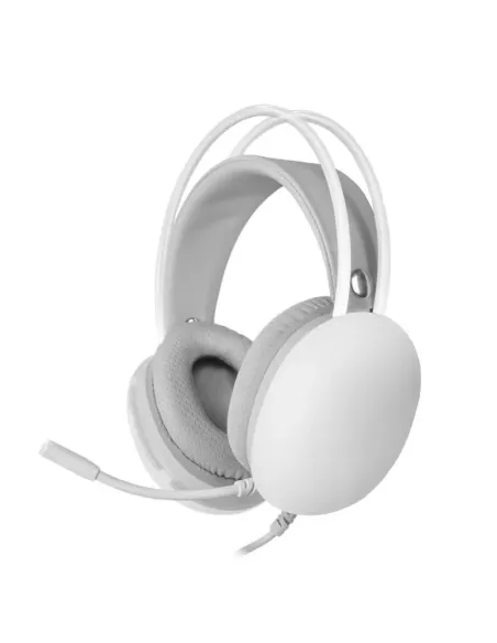 Mars Gaming MH-GLOW Blanco Auriculares 360° Full Chroma RGB Flow Micrófono Cancelación de Ruido Diseño Ultra-ligero Almohadillas