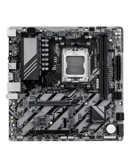 GIGABYTE B840M D2H Placa base - Procesadores AMD Ryzen 9000, VRM de 5+2+2 fases, hasta 7600 MHz DDR5, 1xPCIe 4.0 + 1xPCIe 3.0