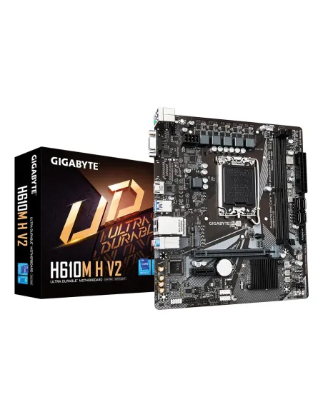 GIGABYTE H610M H V2 Placa base - Compatible con procesadores Intel Core 14th CPUs, 4+1+1 Hybrid Digital VRM, up to 5600MHz