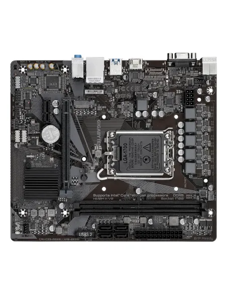 GIGABYTE H610M H V2 Placa base - Compatible con procesadores Intel Core 14th CPUs, 4+1+1 Hybrid Digital VRM, up to 5600MHz