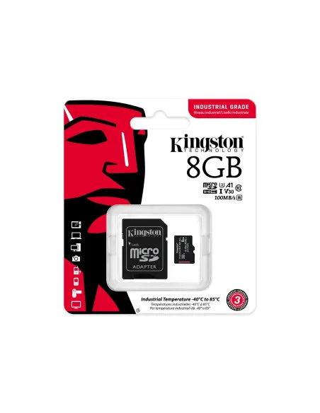 Kingston Technology Industrial 8 GB MicroSDHC UHS-I Clase 10 Kingston Technology Industrial 8 GB MicroSDHC UHS-I Clase 10