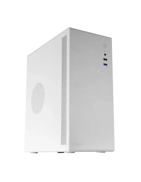 Tacens ORUMX, Caja Minitorre Slim, Micro-ATX Ultra Compacta, Estructura de Acero, Ventilador 80mm, Blanco