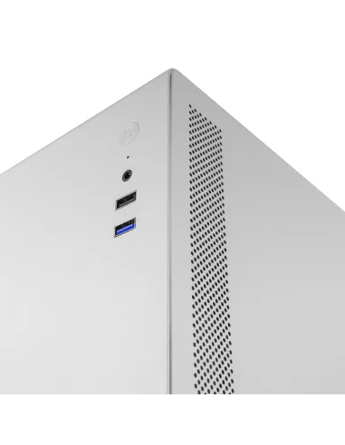 Tacens ORUMX, Caja Minitorre Slim, Micro-ATX Ultra Compacta, Estructura de Acero, Ventilador 80mm, Blanco