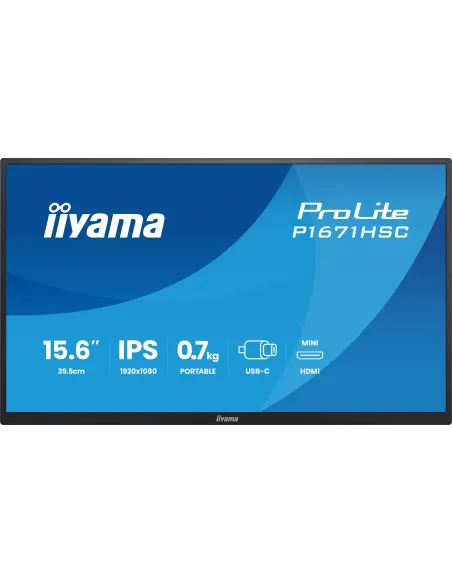 iiyama ProLite P1671HSC-B1 pantalla para PC 39,6 cm (15.6") 1920 x 1080 Pixeles Full HD LCD Negro