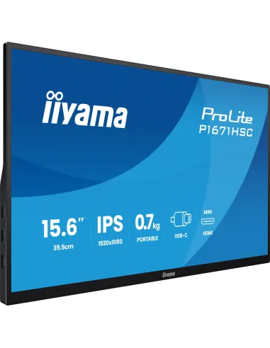 iiyama ProLite P1671HSC-B1 pantalla para PC 39,6 cm (15.6") 1920 x 1080 Pixeles Full HD LCD Negro
