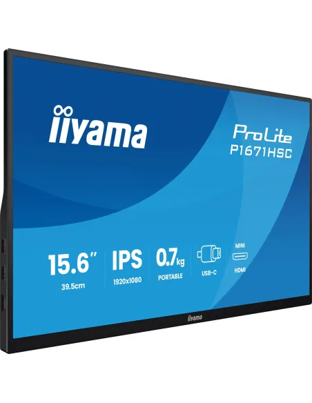 iiyama ProLite P1671HSC-B1 pantalla para PC 39,6 cm (15.6") 1920 x 1080 Pixeles Full HD LCD Negro