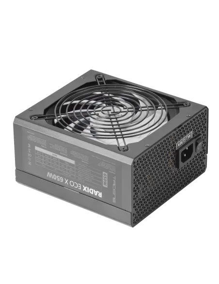 Tacens RADIX ECO X 650, Fuente Alimentación PC ATX 650W, 6 Años Garantía, Tecnología Silenciosa AI-RPM, +87% Eficiencia, Negro