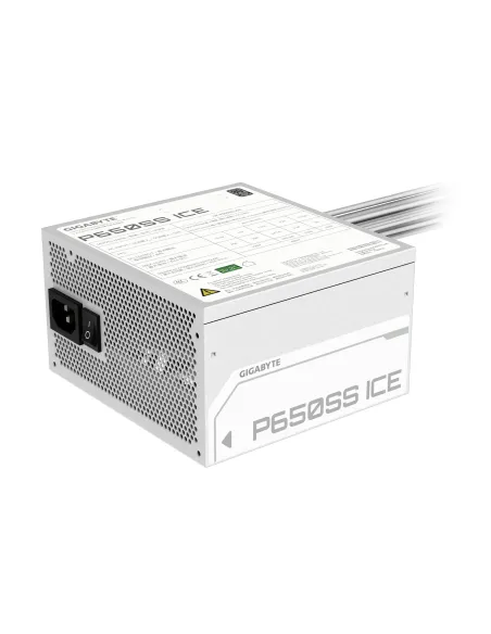 GIGABYTE P650SS ICE Fuente de Alimentación - PCIe 5.0, 80 PLUS Silver, Ventilador de 120 mm, Compatible con ATX 3.0, Enchufe EU