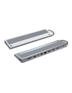 Ewent EW1150 base para portátil y replicador de puertos Alámbrico USB 3.2 Gen 1 (3.1 Gen 1) Type-C Aluminio