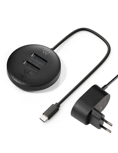 Ewent EW7078 base de conexión para disco duro USB 3.2 Gen 1 (3.1 Gen 1) Type-C Negro