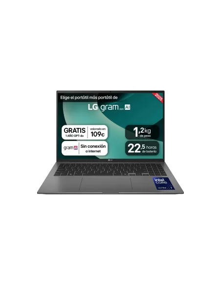 LG Gram 16ZD90T Intel Core Ultra 7 255H Portátil 40,6 cm (16") WQXGA 16 GB LPDDR5x-SDRAM 1 TB SSD Wi-Fi 7 (802.11be) FreeDOS LG Gram 16ZD90T Intel Core Ultra 7 255H Portátil 40,6 cm (16") WQXGA 16 GB LPDDR5x-SDRAM 1 TB SSD Wi-Fi 7 (802.11be) FreeDOS