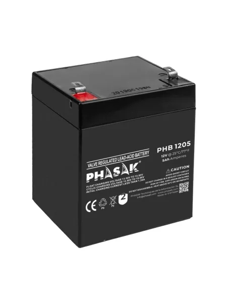 Bateria phasak phb 1205 compatible para sais 5ah 12v acido - plomo