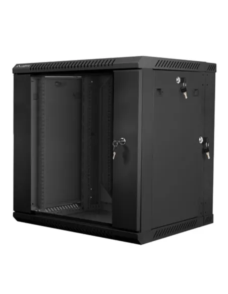 Armario lanberg mural doble seccion rack 19 pulgadas 12u - 600x600 negro Armario lanberg mural doble seccion rack 19 pulgadas 12u - 600x600 negro