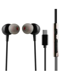 Auriculares muvit m1c usb tipo c negro