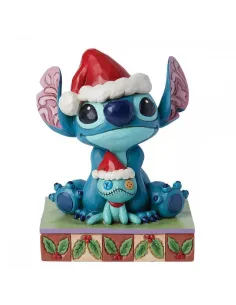 Figura enesco disney santa stitch con scrump