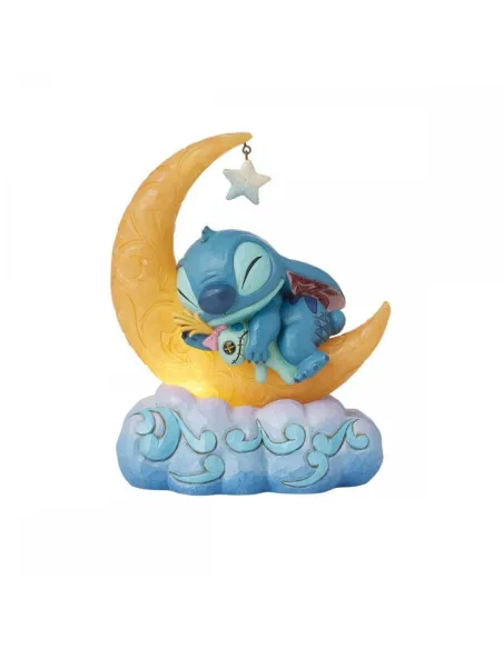 Figura luminosa enesco disney stitch y scrump en la luna