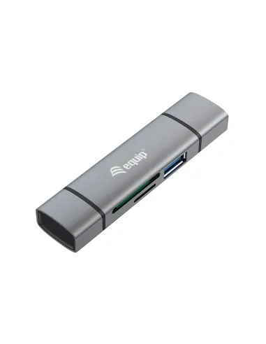 Equip 245460 lector de tarjeta USB 3.2 Gen 1 (3.1 Gen 1) Type-A Type-C Gris