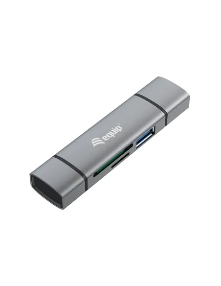 Equip 245460 lector de tarjeta USB 3.2 Gen 1 (3.1 Gen 1) Type-A Type-C Gris