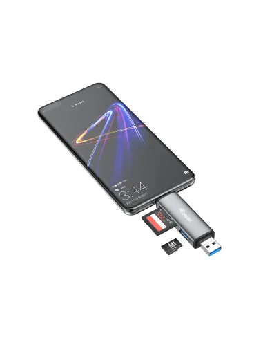 Equip 245460 lector de tarjeta USB 3.2 Gen 1 (3.1 Gen 1) Type-A Type-C Gris