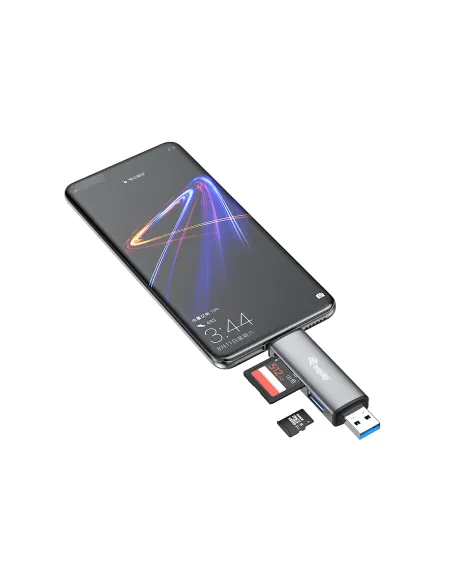 Equip 245460 lector de tarjeta USB 3.2 Gen 1 (3.1 Gen 1) Type-A Type-C Gris