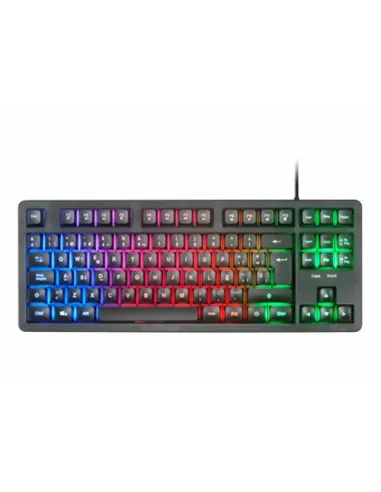 Mars Gaming MK023, Teclado Gaming TKL, Tecnología Híbrida H-Mech, Iluminación FRGB Rainbow, Anti-ghosting, Compatibilidad