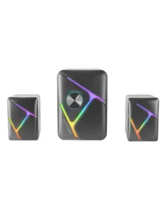 Mars Gaming MS-H21, Altavoces Gaming RGB 2.1 y Subwoofer 35W, Sistema Drivers Invertidos 3D Surround, Altavoces Compactos con