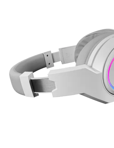 Mars Gaming MHW-100 Blanco, Auriculares Inalámbricos ARGB Flow, Micrófono ENC Extraíble,Cancelación de Ruido Activa ENC +