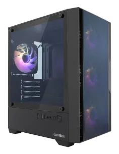 CoolBox GAMING CAJA MATX GM220 FUSION NEGRA MESH USB-C 3.2 GEN1 SIN FTE+ 4 VENT. ARGB