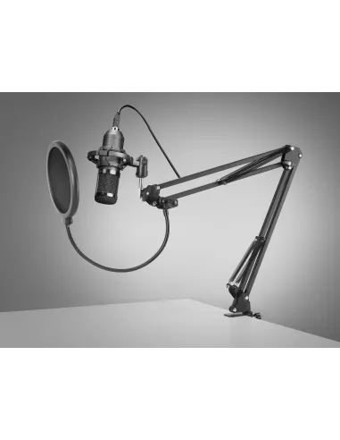 Mars Gaming MMICPRO, Micrófono PC USB, Condensador, Ultra-alta Definición Streamings, ASMR, Negro