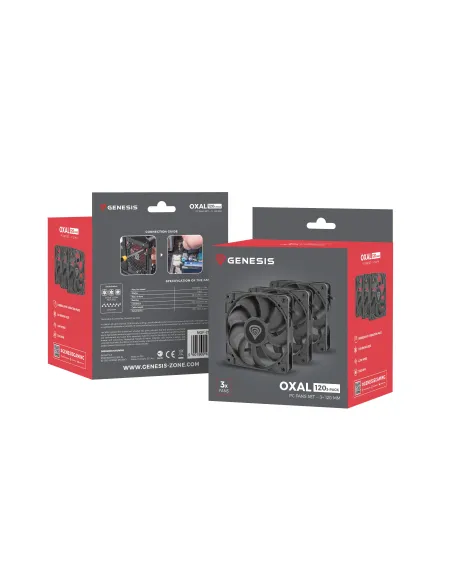 GENESIS Oxal 120 Carcasa del ordenador Ventilador 12 cm Negro 3 pieza(s) GENESIS Oxal 120 Carcasa del ordenador Ventilador 12 cm Negro 3 pieza(s)
