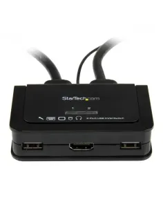 StarTech.com Conmutador Switch KVM 2 puertos HDMI USB Audio con Cables Integrados - 1080p 2