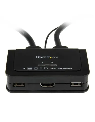 StarTech.com Conmutador Switch KVM 2 puertos HDMI USB Audio con Cables Integrados - 1080p