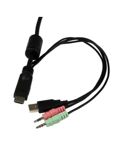 StarTech.com Conmutador Switch KVM 2 puertos HDMI USB Audio con Cables Integrados - 1080p