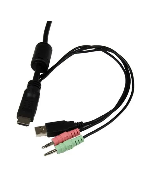 StarTech.com Conmutador Switch KVM 2 puertos HDMI USB Audio con Cables Integrados - 1080p