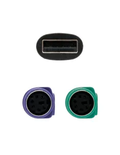 Nanocable CONVERSOR PS 2(TECLADO+RATON) A USB, TIPO 2xPS 2 H-A M, 15 CM 2