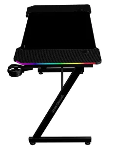 Mars Gaming MGD-X120RGB, Mesa Gaming Ergonómica, Iluminación ARGB con Mando, Fibra de Carbono, Alfombrilla XXL, Soporte 2