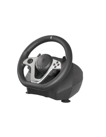 GENESIS Seaborg 400 Negro, Plata USB Volante + Pedales Nintendo Switch, PC, PlayStation 4, Playstation 3, Xbox 360, Xbox One,