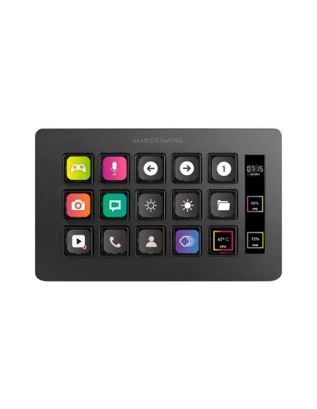 Mars Gaming MSD-ONE, Control Deck Slim, 15 Teclas LCD Personalizables, Pantalla LCD Ampliada, Software de Control y Plug-ins, Mars Gaming MSD-ONE, Control Deck Slim, 15 Teclas LCD Personalizables, Pantalla LCD Ampliada, Software de Control y Plug-ins,