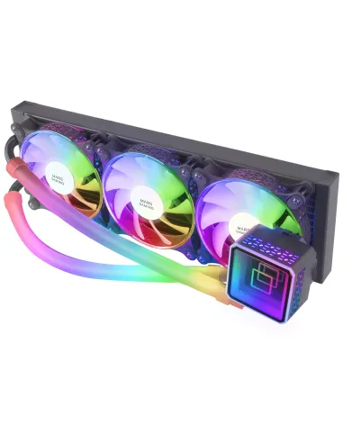 Mars Gaming ML-ULTRA360 Negro, Refrigeración Líquida CPU, TDP 650W, Espejo Infinito, 3 Ventiladores Silenciosos FDB ARGB, Tubos