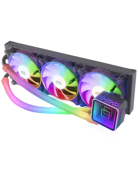 Mars Gaming ML-ULTRA360 Negro, Refrigeración Líquida CPU, TDP 650W, Espejo Infinito, 3 Ventiladores Silenciosos FDB ARGB, Tubos