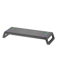 Mars Gaming MGS-ONE Negro, Soporte Monitor RGB Chroma, Tamaño Ajustable, Soporte Smartphone y Tablet, USB Frontal 2.0