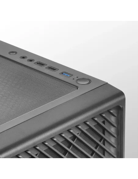 Mars Gaming MC-F, Semitorre Gaming ATX, Ventana Completa Cristal Templado, Frontal Metal-Mesh, 4X Ventiladores ARGB 120mm, Negro