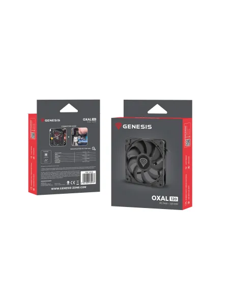 GENESIS Oxal 120 Carcasa del ordenador Ventilador 12 cm Negro 1 pieza(s) GENESIS Oxal 120 Carcasa del ordenador Ventilador 12 cm Negro 1 pieza(s)